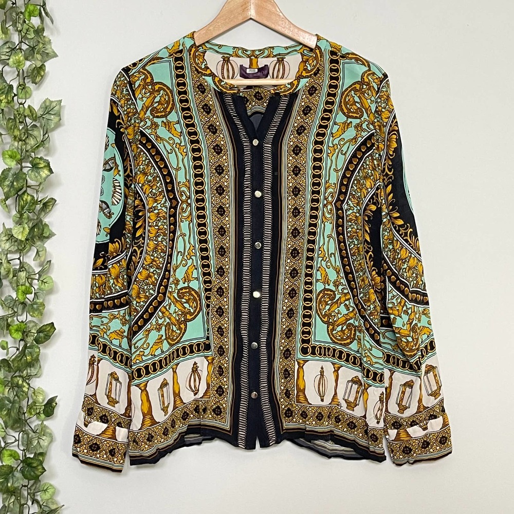 HALE BOB | SILK TOP SIZE L GREEN BLACK - Picture 1 of 10